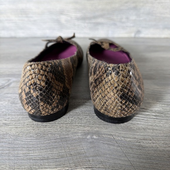 Isaac Mizrahi Snake Print Leather Ballet Flats Shoes Anna Women's US Sz 8 - Picture 3 of 8